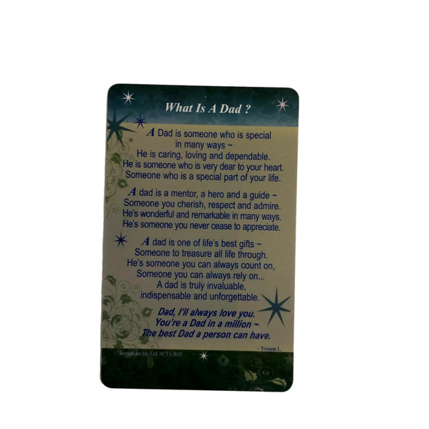 What Is A Dad(Sentimental Keepsake Wallet / Purse Card)...