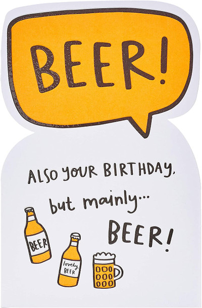 Beer Celebrate Die Cut Design Funny Birthday Card