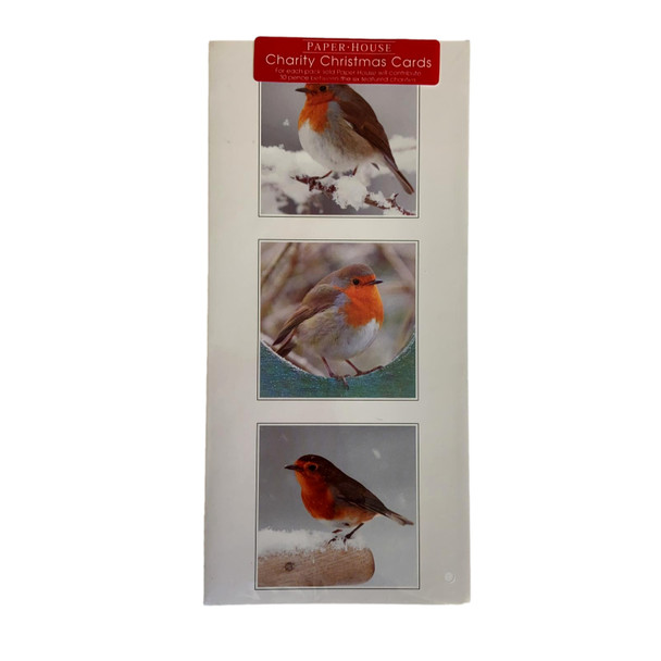 Pack of 6 Quality Charity Christmas Cards Xmas Robins