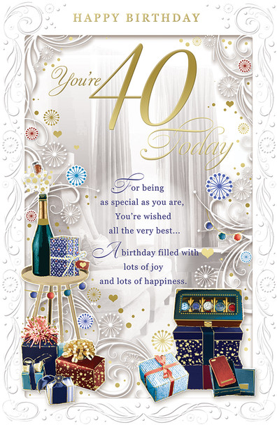 You are 40 Today Open Male Birthday Opacity Card