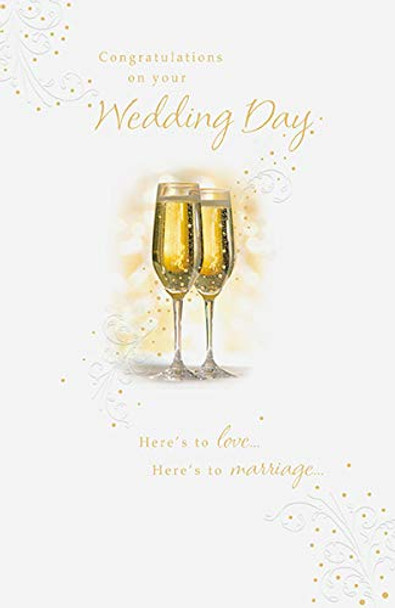 Congratulations On Your Wedding Day Card Champagne 