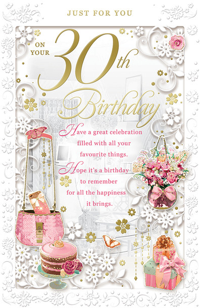 On Your 30th Birthday Female Opacity Card