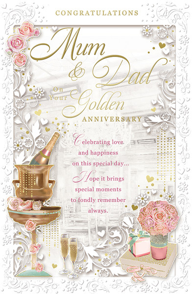 Mum & Dad Golden Anniversary Congratulations Opacity Card Mum & Dad Golden Anniversary Congratulations Opacity Card
