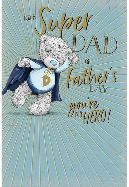 For a Super Dad Bear In Cape Design Father's Day Card