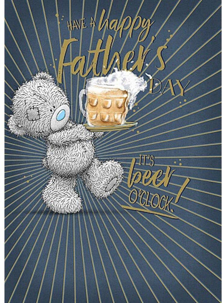 Bear Holding Beer O'Clock Design Father's Day Card