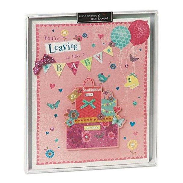 Handmade Large High Quality Boxed Card You're Leaving To Have a Baby