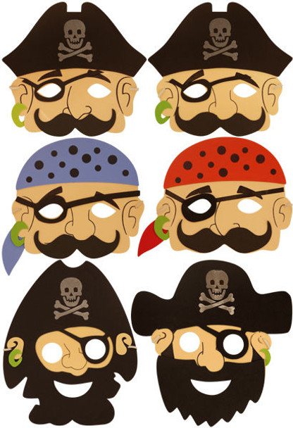 Pack of 24 Foam Pirate Masks - Pirate Theme Party Play
