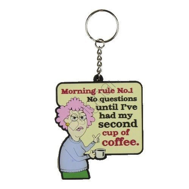 Aunty Acid 3D Rubber Keyring! Morning Rule No 1