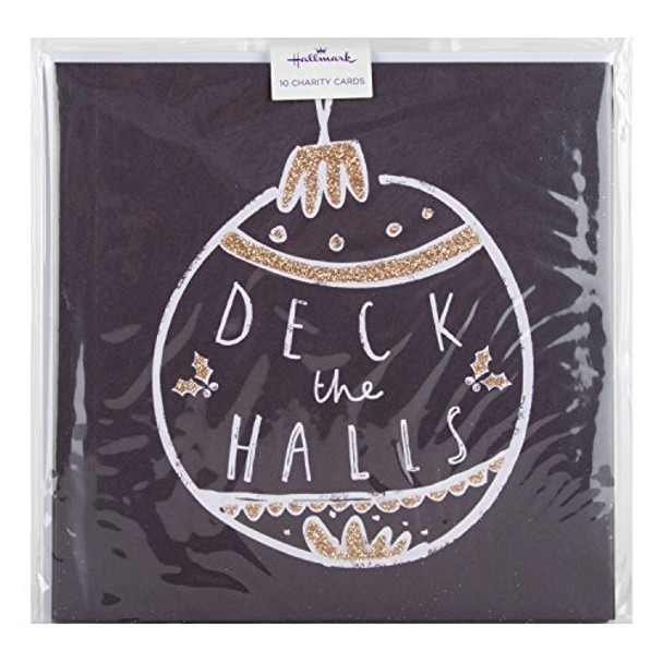 Charity Christmas Card Pack 'Deck The Halls' 10 Cards, 1 Design 