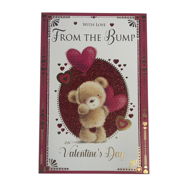 With Love From The Bump Teddy Holding Heart Balloon Design Valentine's Day