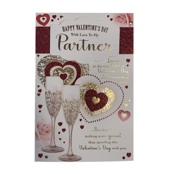 With Love To My Partner Gold Foil Finished Valentine's Day Card