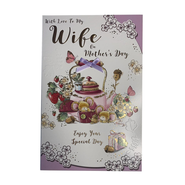 With Love To My Wife Teapot Design Mother's Day Card