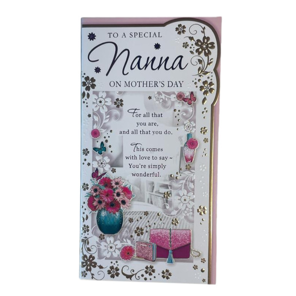 To A Special Nanna On Mother's Day Purse And Flowers Design Card