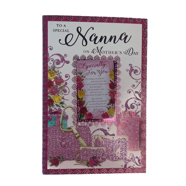 To A Special Nanna Nice Verse Pink Glitter Finished Mother's Day Card
