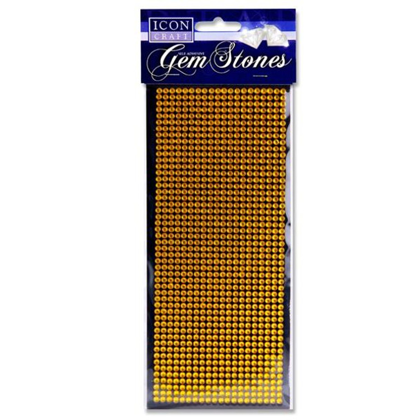 Pack of 1000 Self Adhesive Gold Gem Stones by Icon Craft