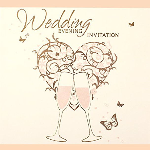 Wedding Evening Invitations And Envelopes (Pack of 6)