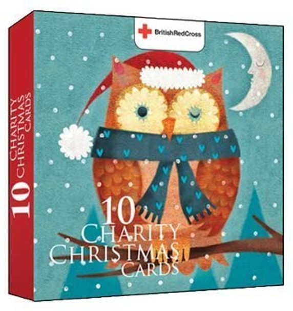 Charity Owl Christmas Cards In Aid of The British Red Cross Box of Of 10 Cards & Envelopes