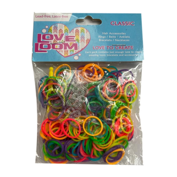 Love Loom Colourful Bands Packet Mixed Approx 300 Per Pack