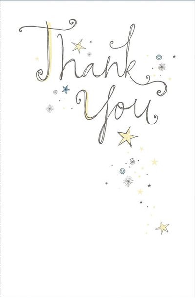 Thank You Card With Stars Design