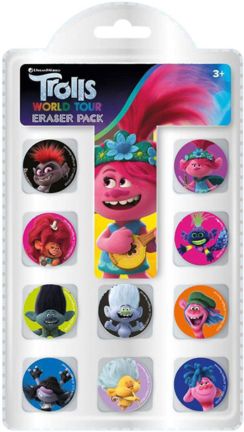 Pack of 10 Trolls Movie Eraser