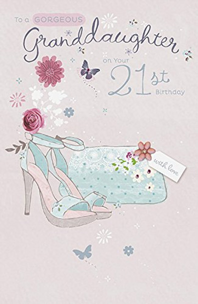 Granddaughter 21st Birthday Card Foil Finish