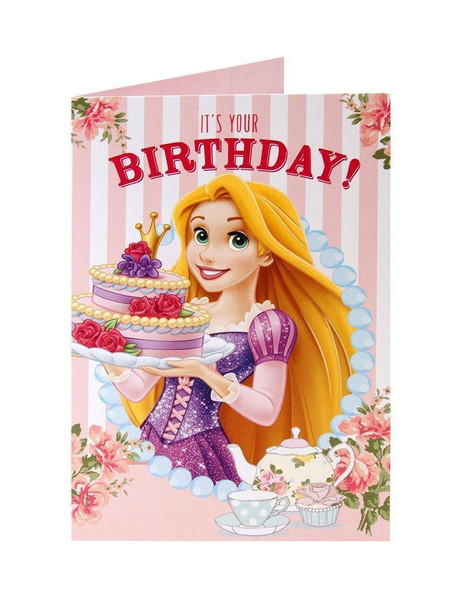 6 x Disney Princess It's Your Birthday! Holding Cake Birthday Cards 