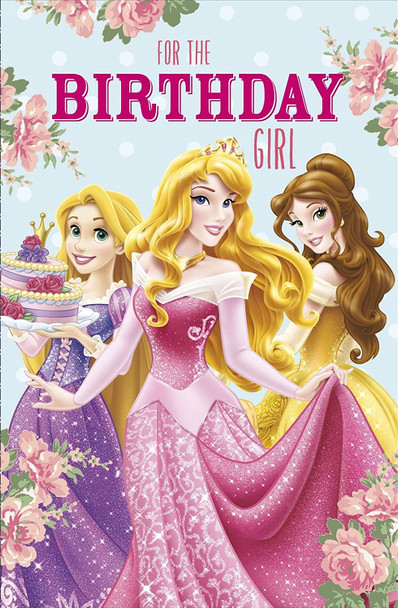 6 x Disney Multiple Princess Birthday Girl Open Greeting Cards 