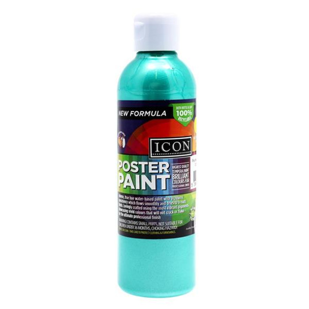 300ml Green Pearlescent Poster Paint by Icon Art