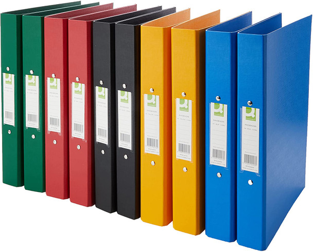 Pack of 10 A4 25mm Assorted Polypropylene 2 Ring Binder