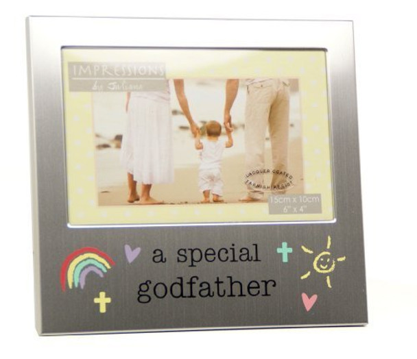 Special Godfather Photo Frame Brushed Silver