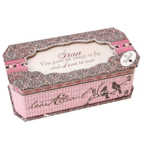 Pink Paisley Collection Sentimental Musical Jewellery Box "Gran" Gift