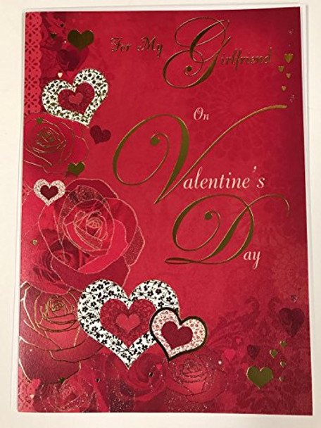 Girlfriend Sentimental Verse Gold Love Heart Valentine's Day Card