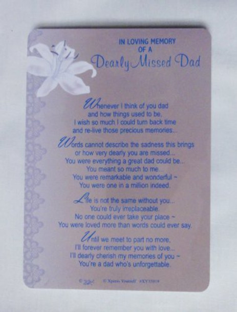 Grave Card In Loving Memory Of A Dearly Missed Dad