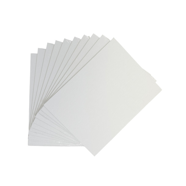 Pack of 10 18x24cm Blank White Flat Stretched Board Art Canvases By Janrax