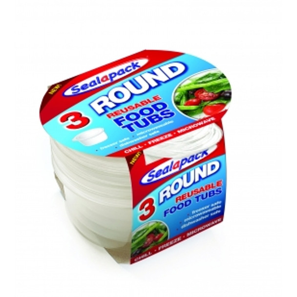 ROUND FOOD TUBS 3 PACKS SIZE 10 CM DIA