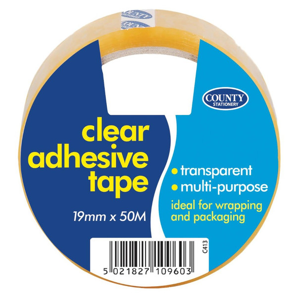 Pack of 12 Clear Adhesive Tape 19mm x 50m