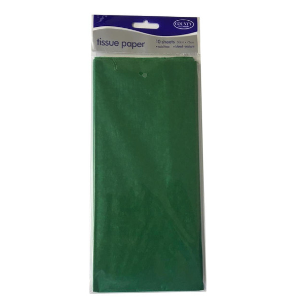Dark Green Acid Free Tissue Paper 10 Sheets