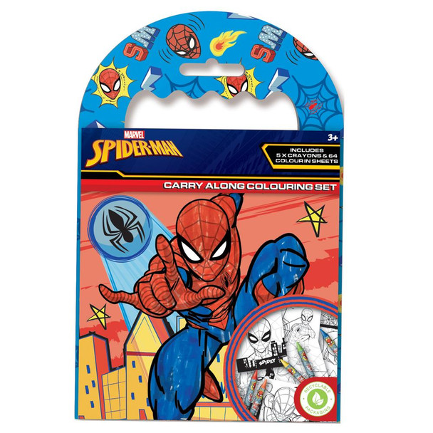 Superhero Spiderman Carry Along Colouring Set