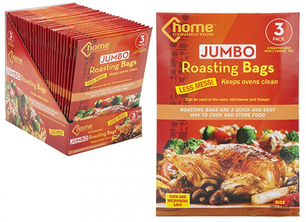 Pack of 3 Jumbo Roasting Bags with Ties