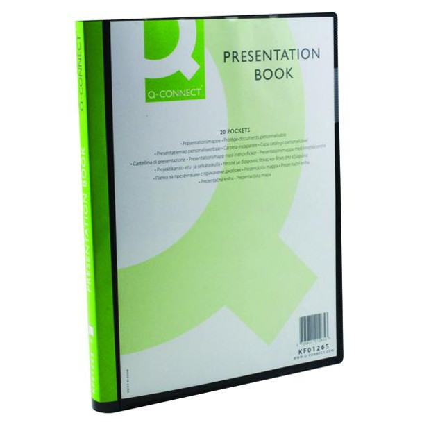 A4 20 Pocket Presentation Display Black Book