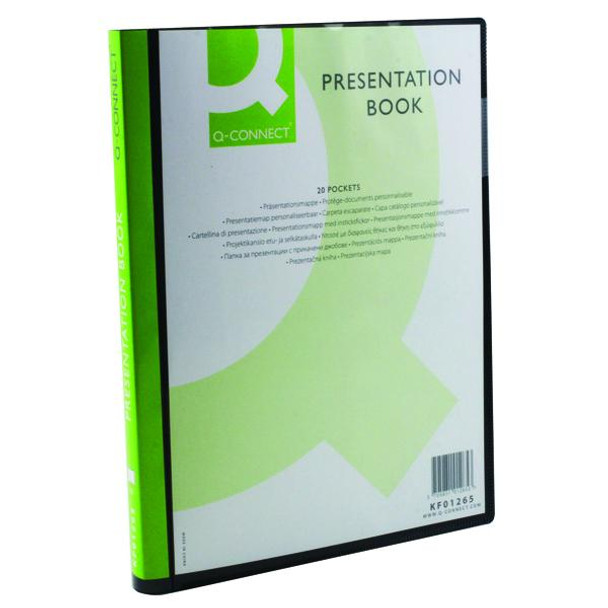 A4 20 Pocket Presentation Display Black Book