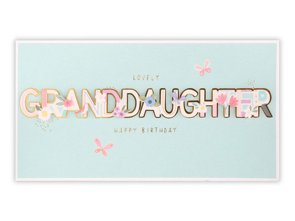 Granddaughter Flower 3D Birthday Card