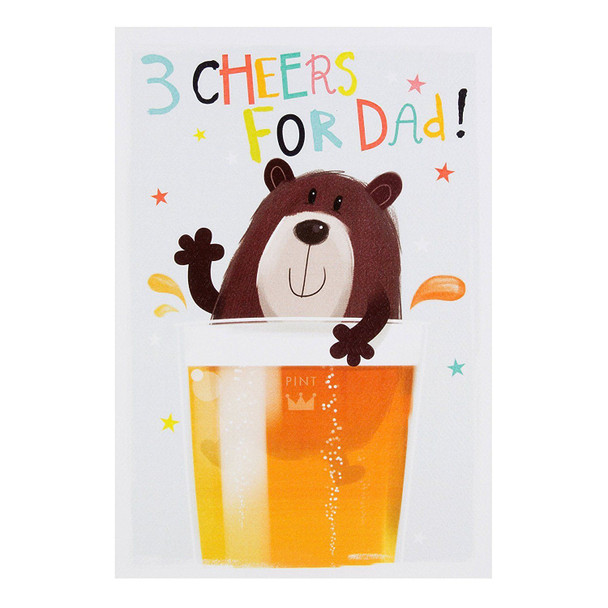 Hallmark Dad Father's Day Card 3 Cheers Medium