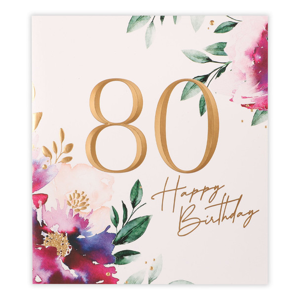 80th Ruby Bloom Birthday Card Age 80 her Friend