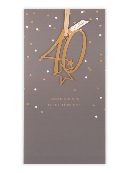 40th Starburst Attachment Birthday Card