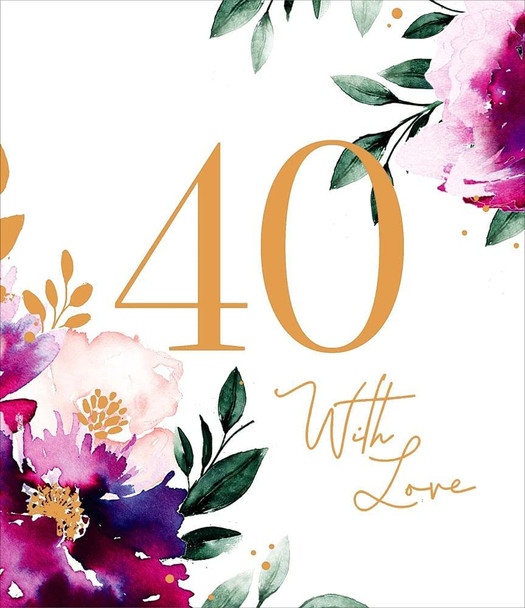 Pastel Florals 40th Birthday Card