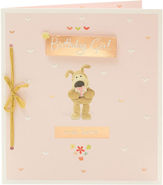 Boofle Holding Present Birthday Card