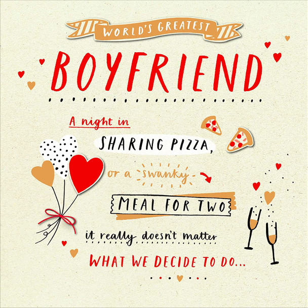 World Greatest Boyfriend Valentine's Day Card