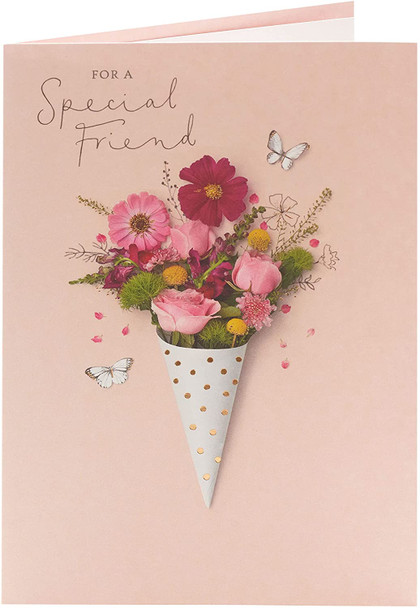 Cute Photographic Floral Design Birthday Card