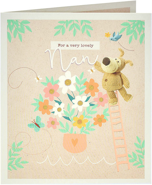 Cute Boofle on Ladder Nan Birthday Card